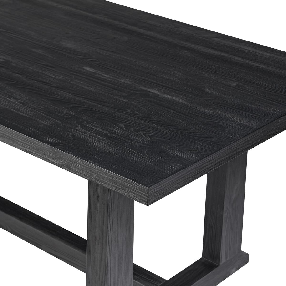 Four Hands Otto Dining Table 87" in Black Finish seats 8 on a white background