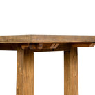 Close up of Four Hands Otto Extension Dining Table 86"-120" in Honey Pine on a white background