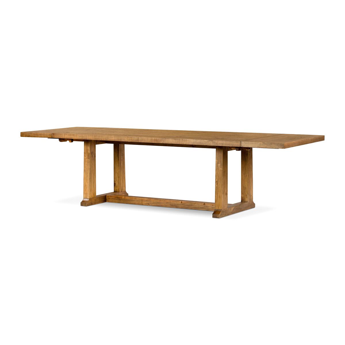 Four Hands Otto Extension Dining Table 86"-120" in Honey Pine on a white background