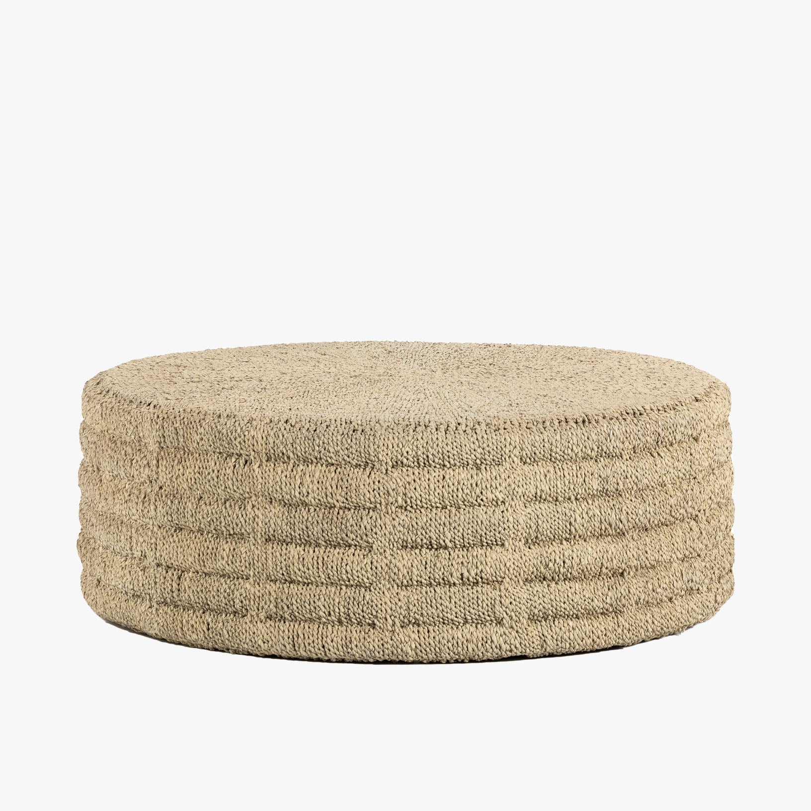 Four Hands Pascal Natural woven seagrass style Coffee Table on a white background