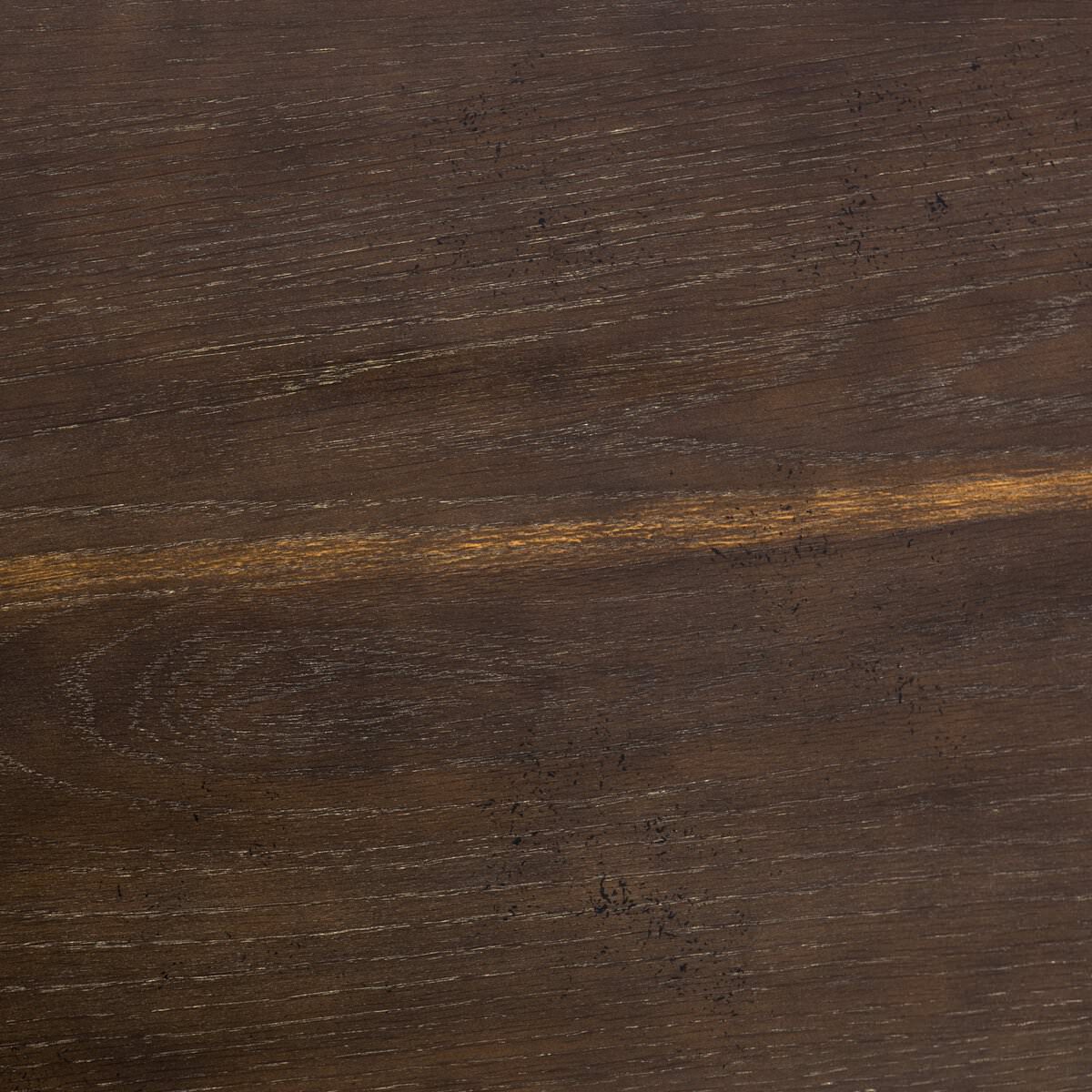 Close up of Four Hands Powell Dining Table in English Brown Oak 