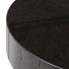 Close up of Four Hands Renan Coffee Table Dark Espresso Reclaimed French Oak on a white background