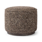 Four Hands Sinclair Round Ottoman in Ivan Granite on a white background