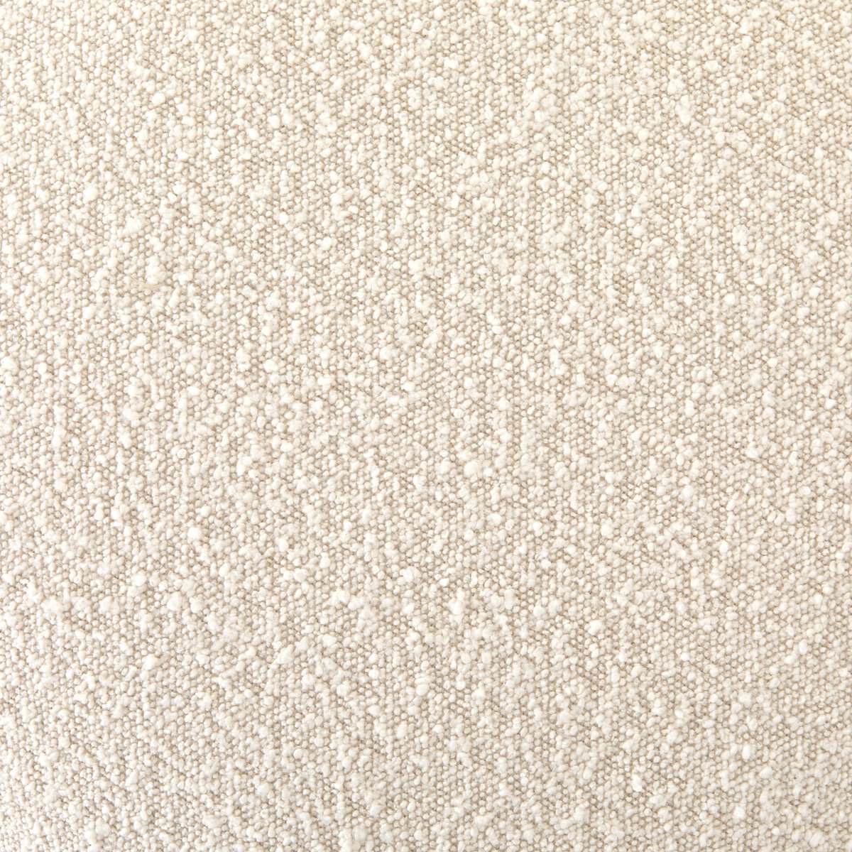 Close up of Four Hands Sinclair Round Ottoman in Knoll Natural on a white background