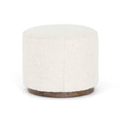 Four Hands Sinclair Round Ottoman in Knoll Natural on a white background