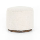 Four Hands Sinclair Round Ottoman in Knoll Natural on a white background