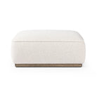 Four Hands Sinclair Square Ottoman in Knoll Natural on a white background at Addison West