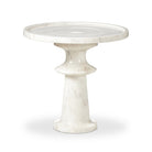 Four Hands Skylar End Table in Polished White Marble on a white background