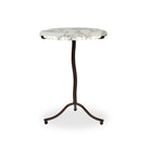 Four Hands Sophie End Table in Veined White Marble on a white background