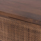 Close up of Four Hands Sydney 9 Drawer Dresser in Brown Cane