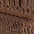 Close up of Four Hands Sydney 9 Drawer Dresser in Brown Cane 