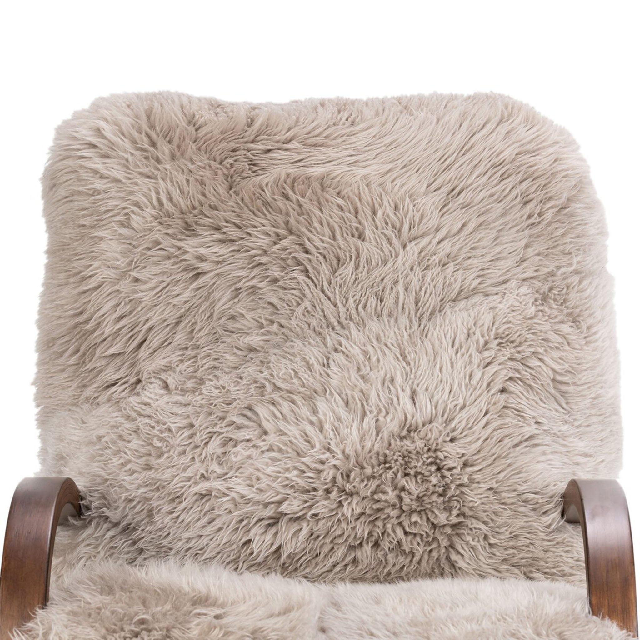 Four Hands Tobin Chair in Taupe Mongolian Fur - Addison West 