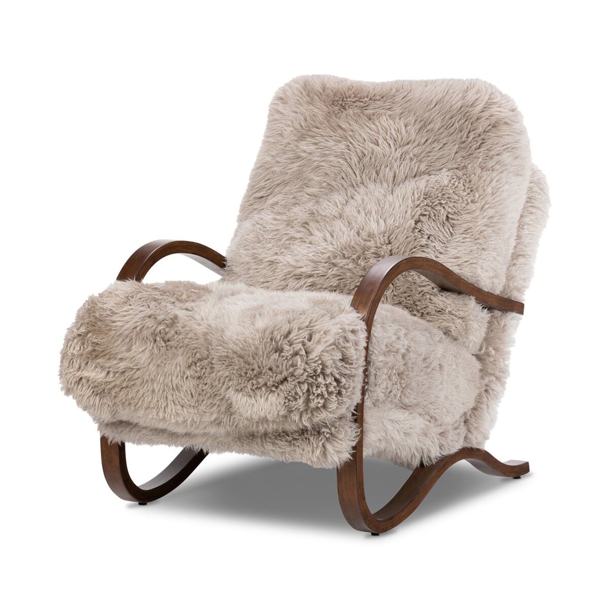 Four Hands Tobin Chair in Taupe Mongolian Fur - Addison West 