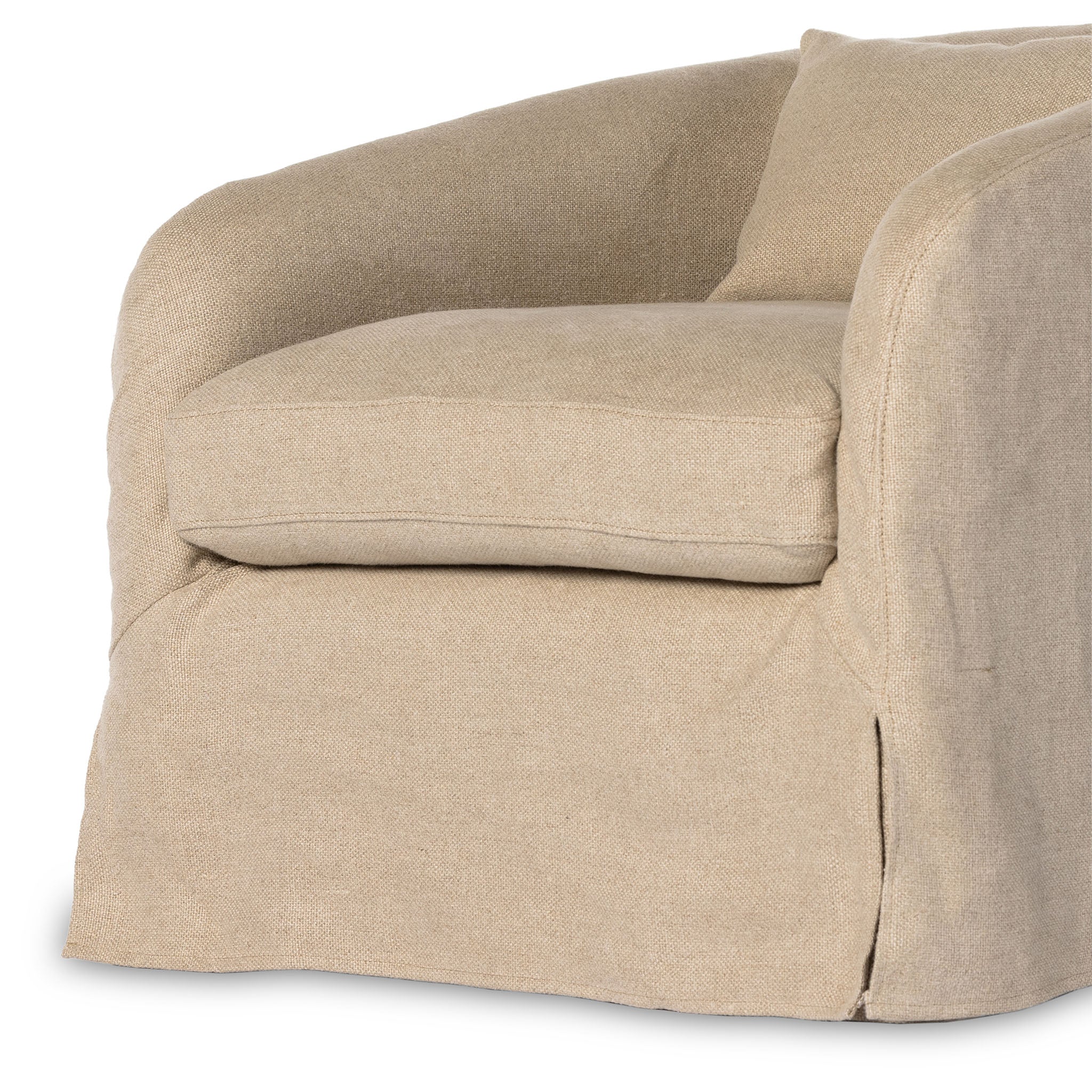 Four Hands Topanga Slipcover Swivel Chair In Flanders Flax - Addison West 