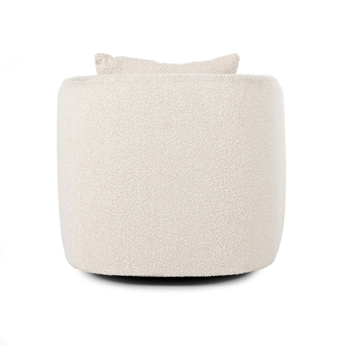 Back of Four Hands Topanga Swivel Chair in Knoll Natural on a white background