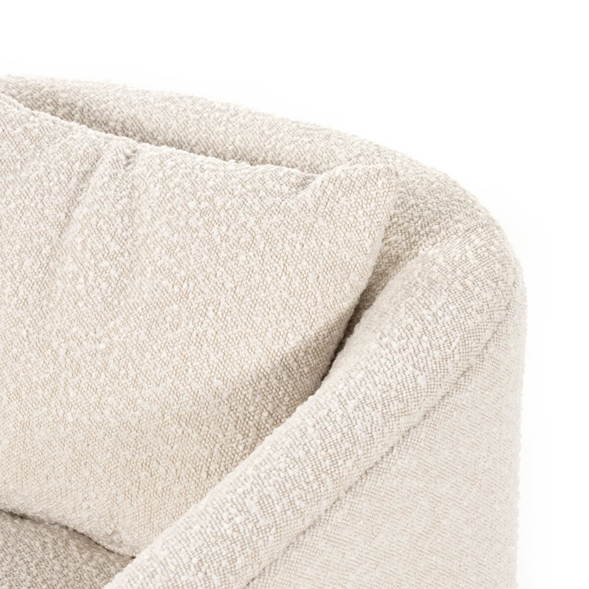 Close up of Four Hands Topanga Swivel Chair in Knoll Natural on a white background