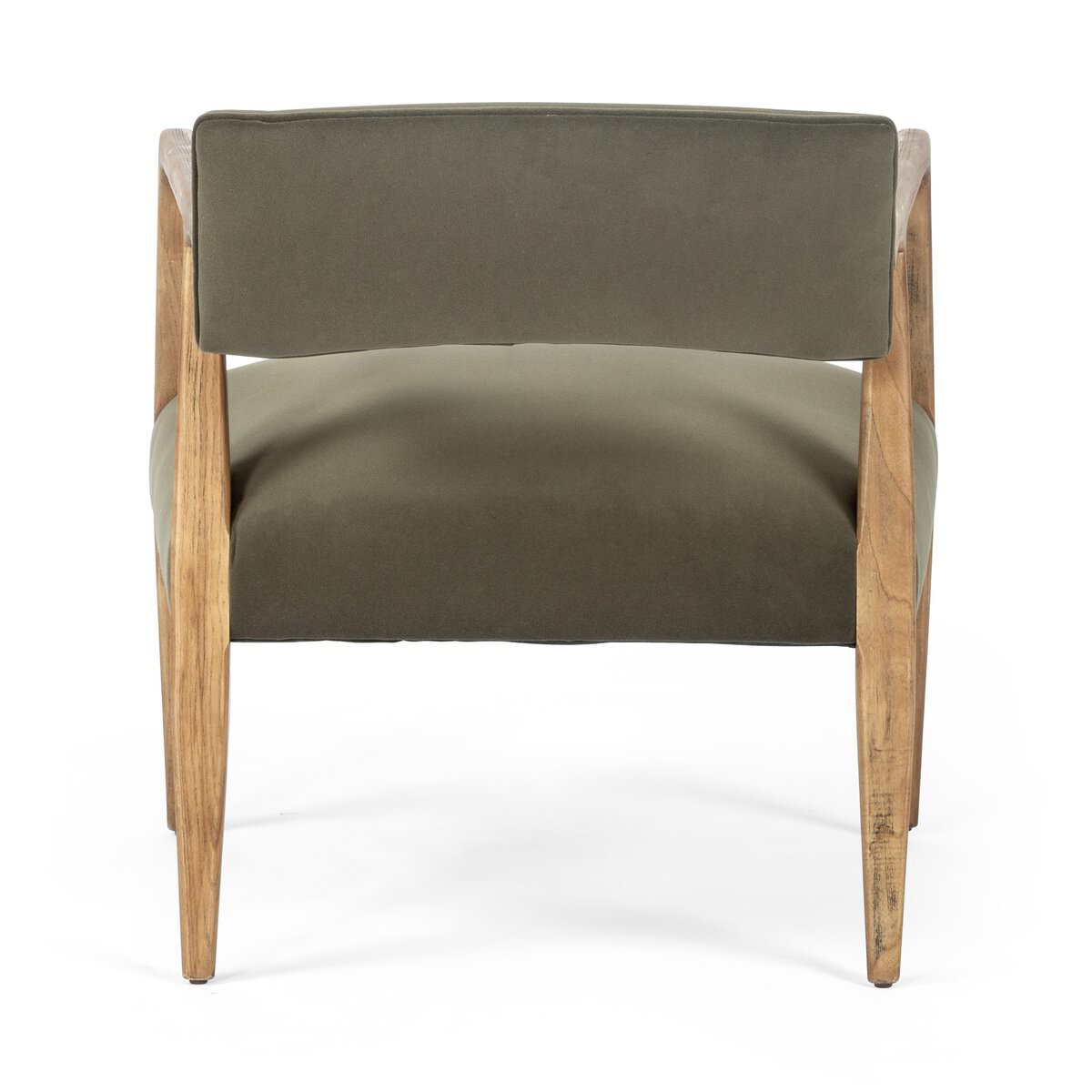 Back of Four Hands Tyler Armchair in Modern Velvet Loden on a white background