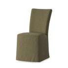 Four Hands Vista Slipcovered Dining Chair in Broadway Olive on a white background