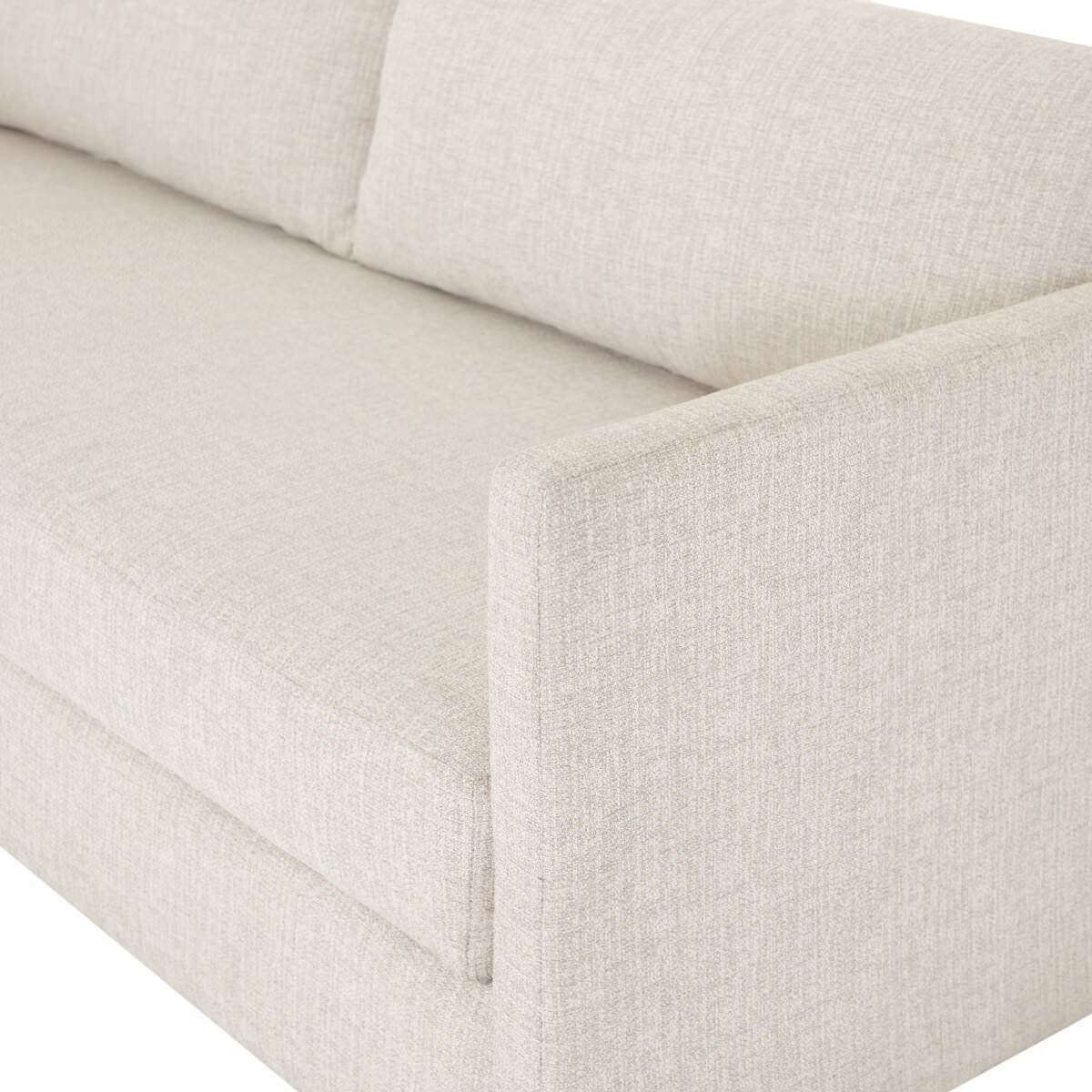 Close up of Four Hands Wickham Sofa Bed in Alameda Snow on a white background