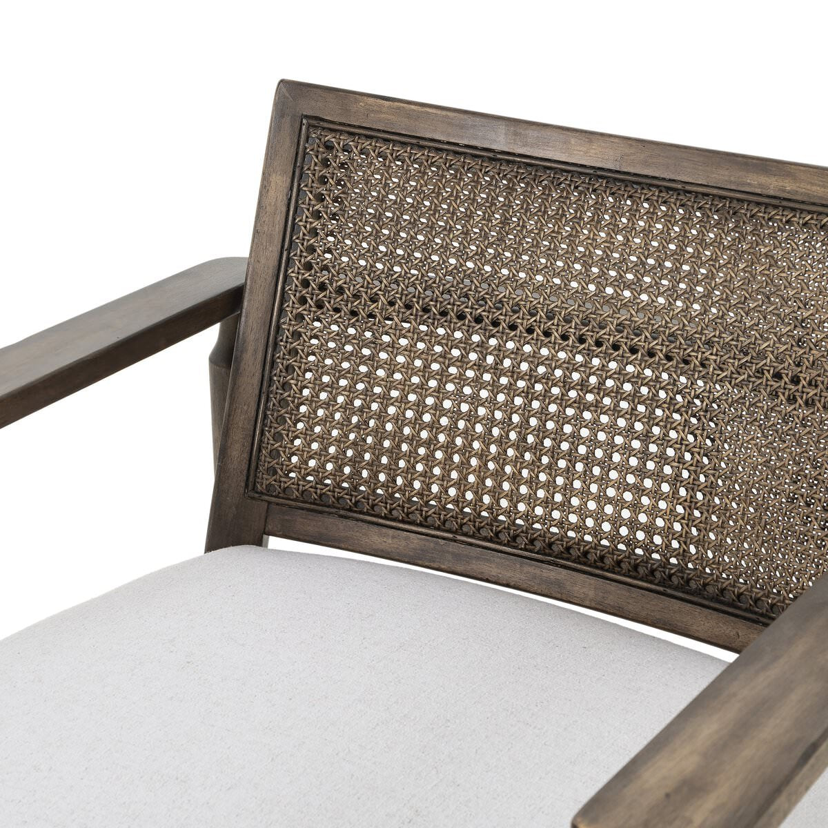 Close up of Four Hands Xavier Chair in Antwerp Bone on a white background