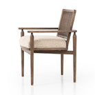 Side of Four Hands Xavier Dining Armchair in Hasselt Taupe on a white background