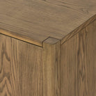 Close up of Four Hands Zuma Small Cabinet in Dune Ash