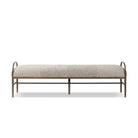 Four Hands + Amber Lewis Demi Accent Bench in Beige Shearling - Addison West 