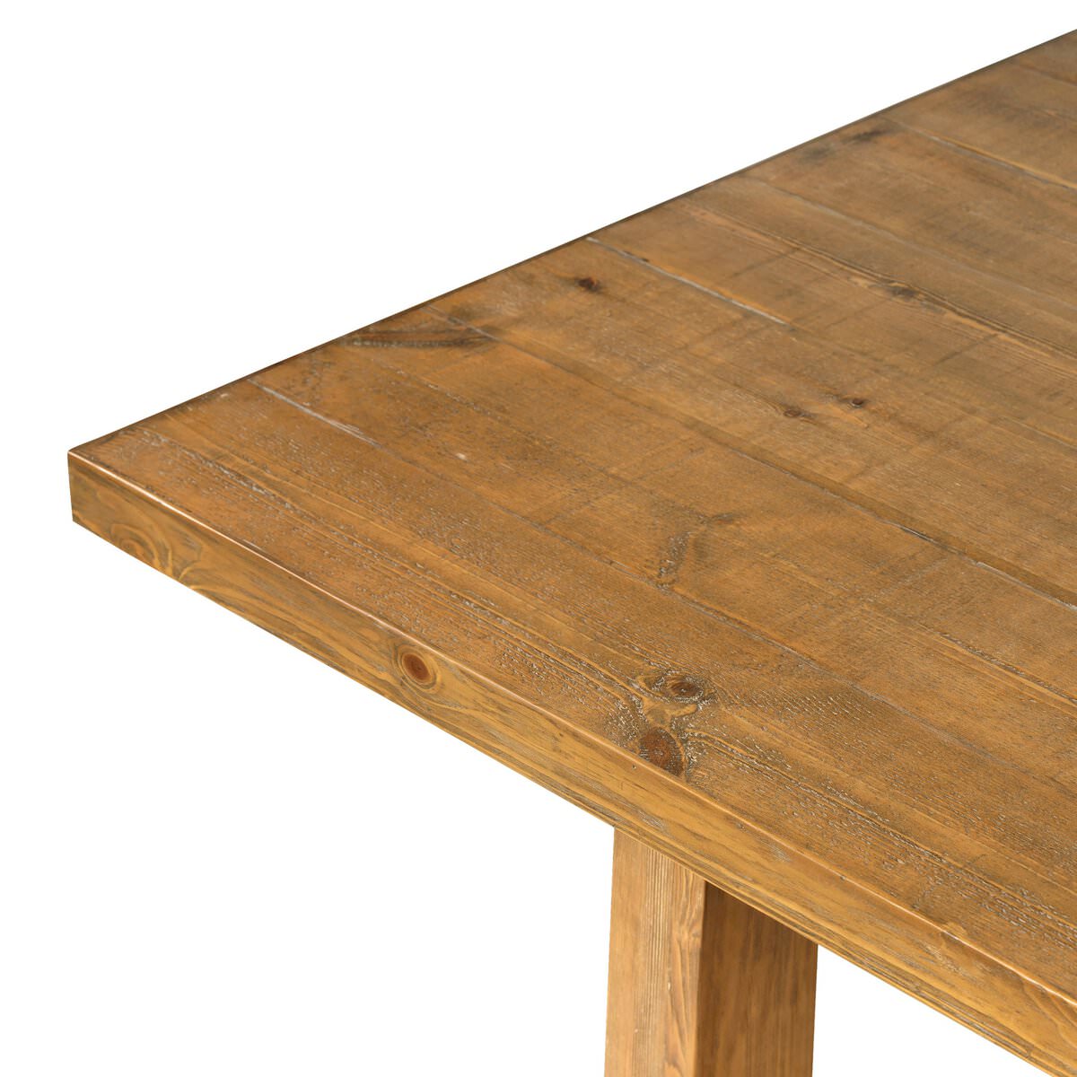 Close up of Four Hands Otto 86" Dining Table seats 8 on a white background