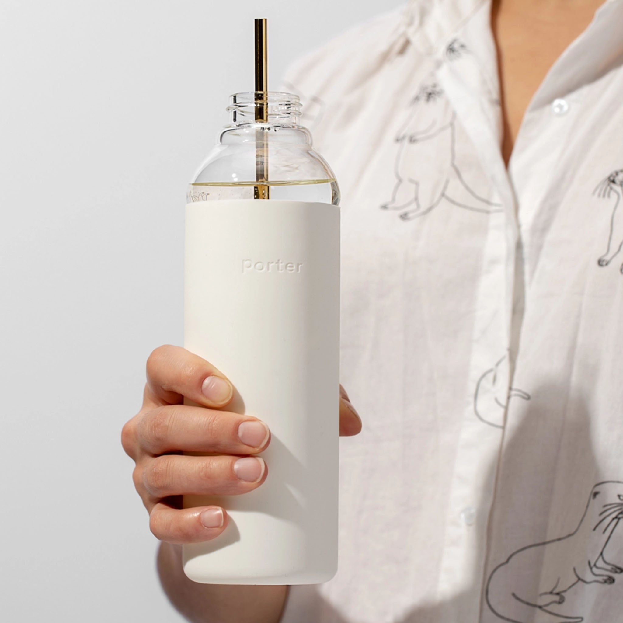 Glass Water Bottle in Silicon Sleeve - Addison West 