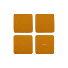 Graf Lantz Square Coaster Set in Turmeric on a white background