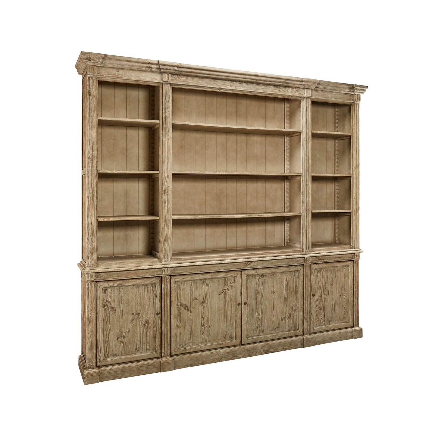 Furniture Classics Brand Grander Bookcase in soft gray wash on a white background