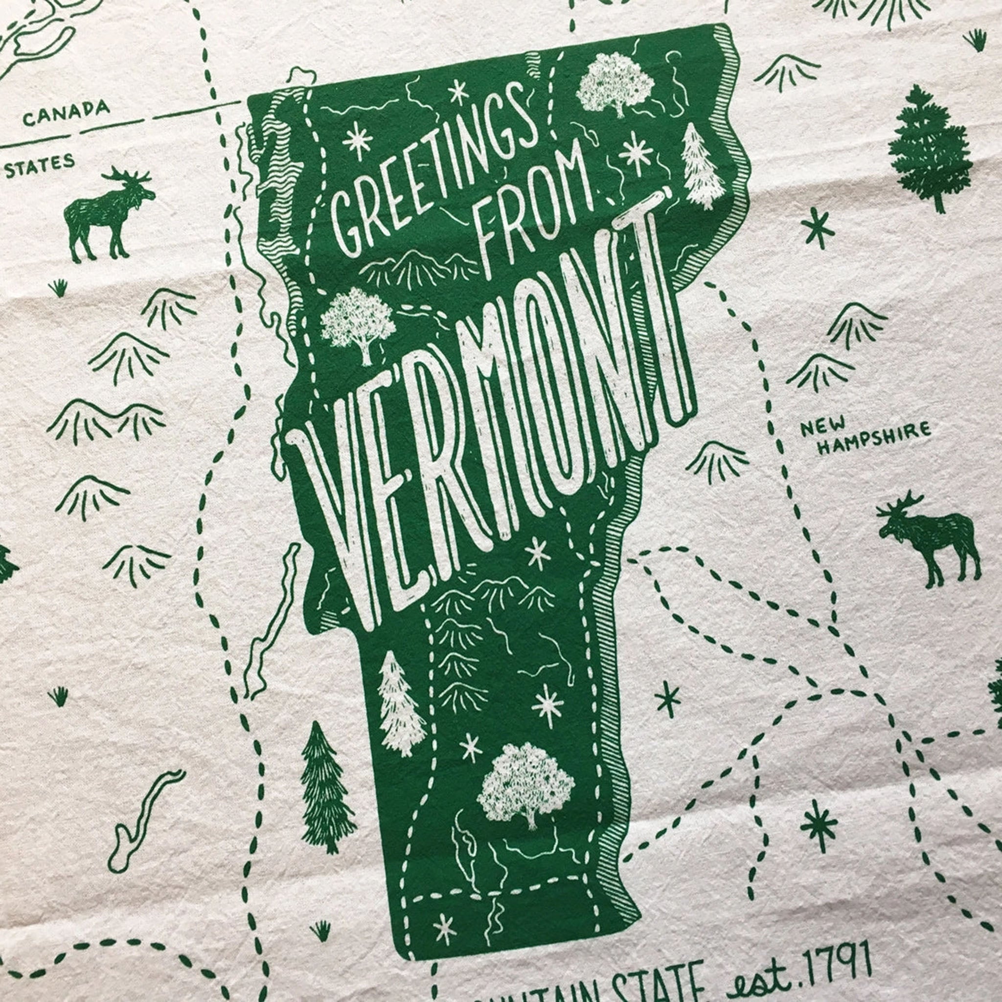 Greetings from Vermont Tea Towel - Addison West 