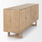 Grier Light Brown Solid Wood with Cane Sideboard on a white background