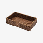 Caspari Rattan Rectangular Guest Napkin Holder in Dark Wash