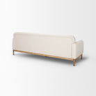 Hale Sofa W/ Medium Brown Wood and Oatmeal Fabric on a white background