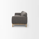 Hale Sofa with Medium Brown Wood and Gray Fabric on a white background