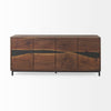 Mercana Hemlock Brown Wood Sideboard with black resin inlay on a white background