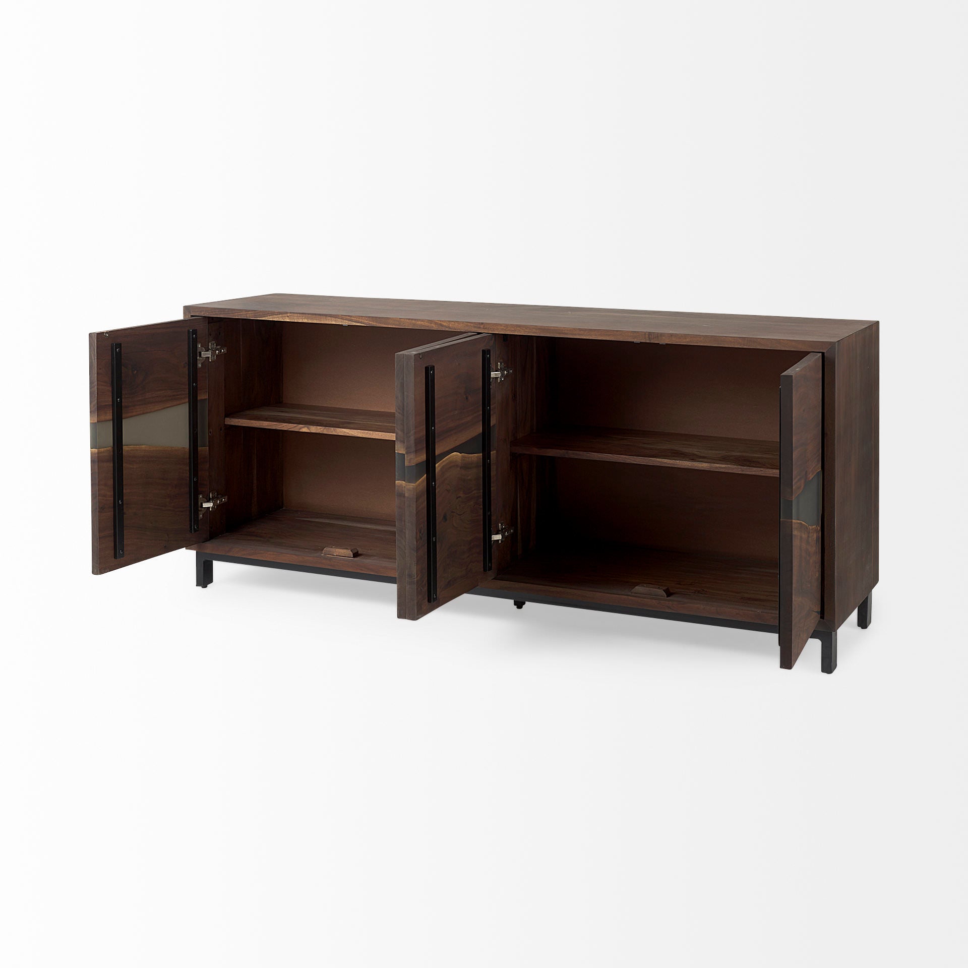 Hemlock Brown Wood Sideboard on a white background