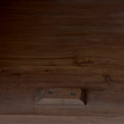 Close up of Hemlock Brown Wood Sideboard 