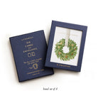 Happy holidays set of six greeting cards with wreath by E frances on a white background