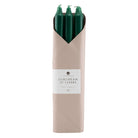 Northern lights 12" Taper Candles in Hunter Green - Set of 6 on a white background