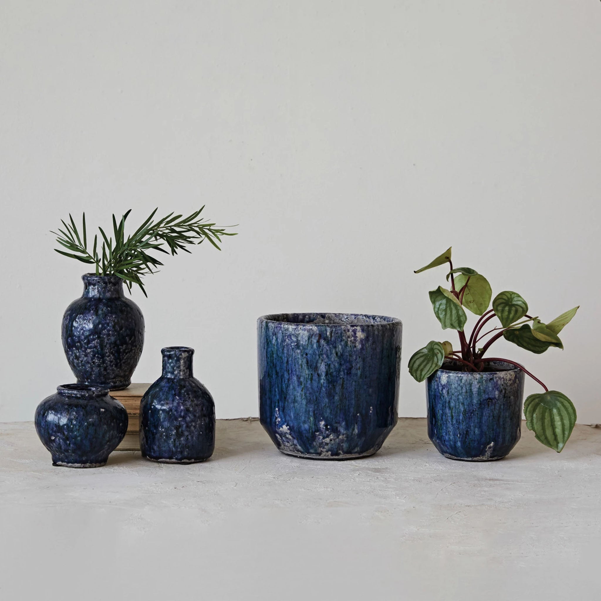 Indigo Terracotta Planter - Two Sizes - Addison West 