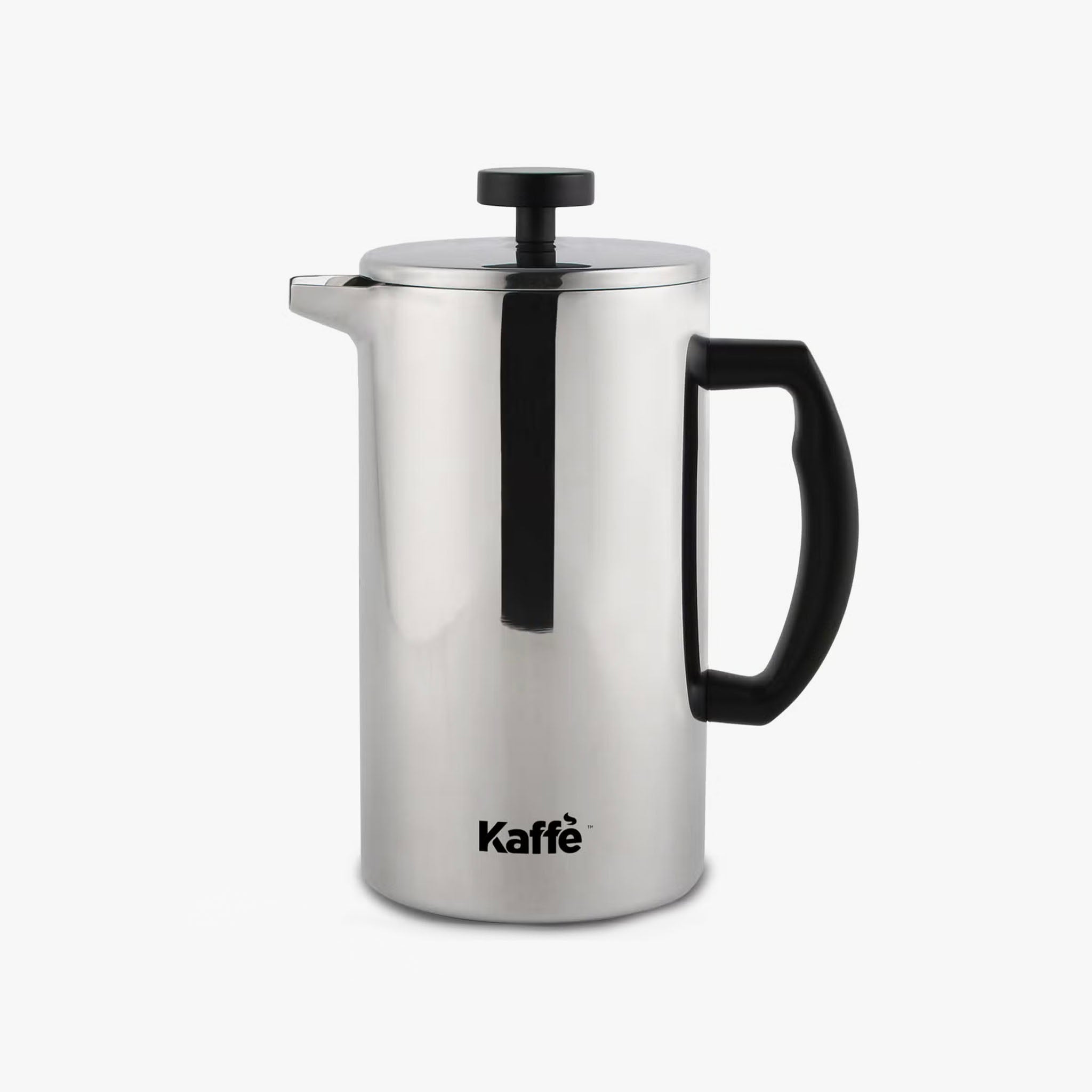 Stainless steel Kaffe French Press Coffee Maker on a white background