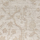 Close up of Khloe Small Taupe jacquard cotton woven chenille Pouf in cream