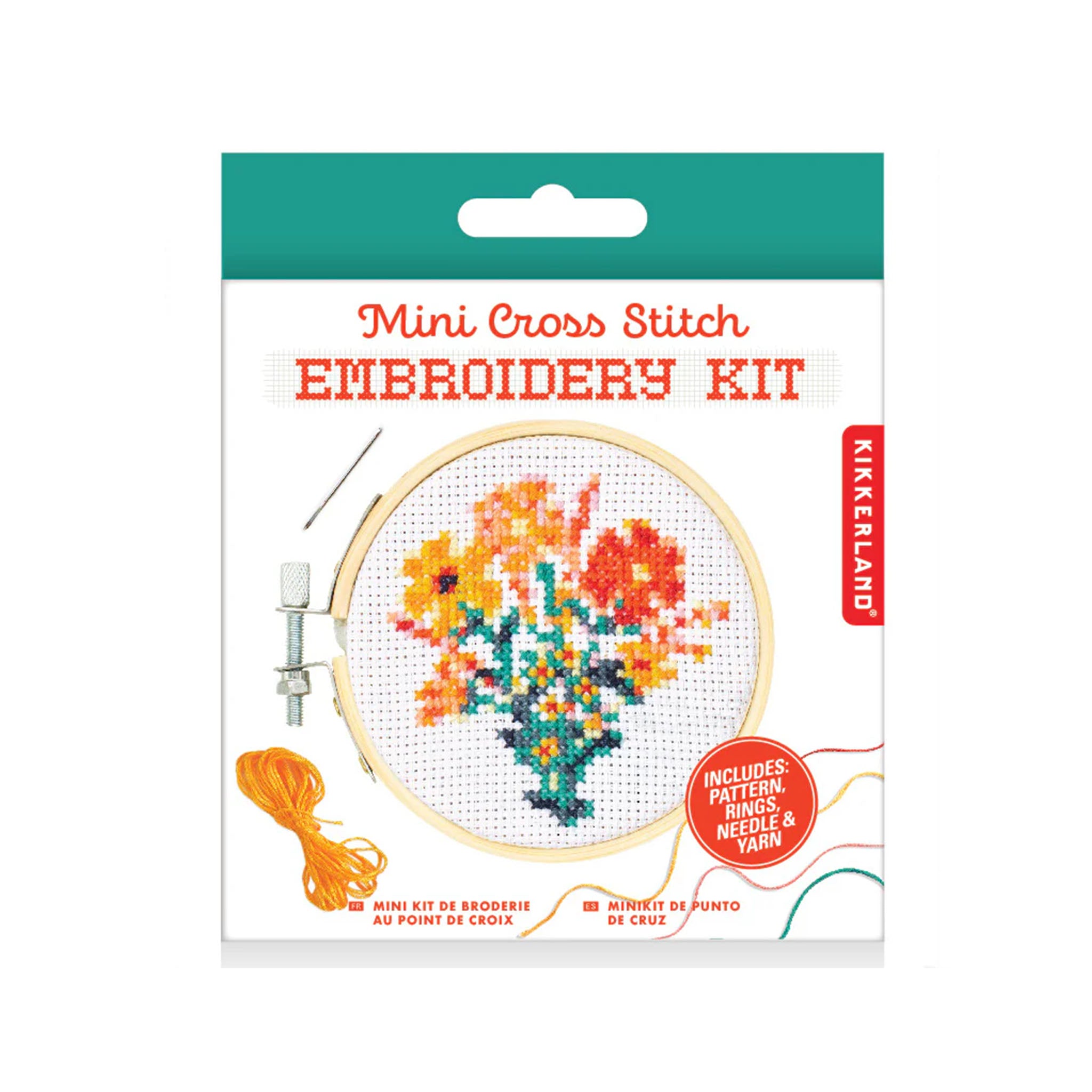 Kikkerland Flowers Cross Stitch Kit - Addison West 