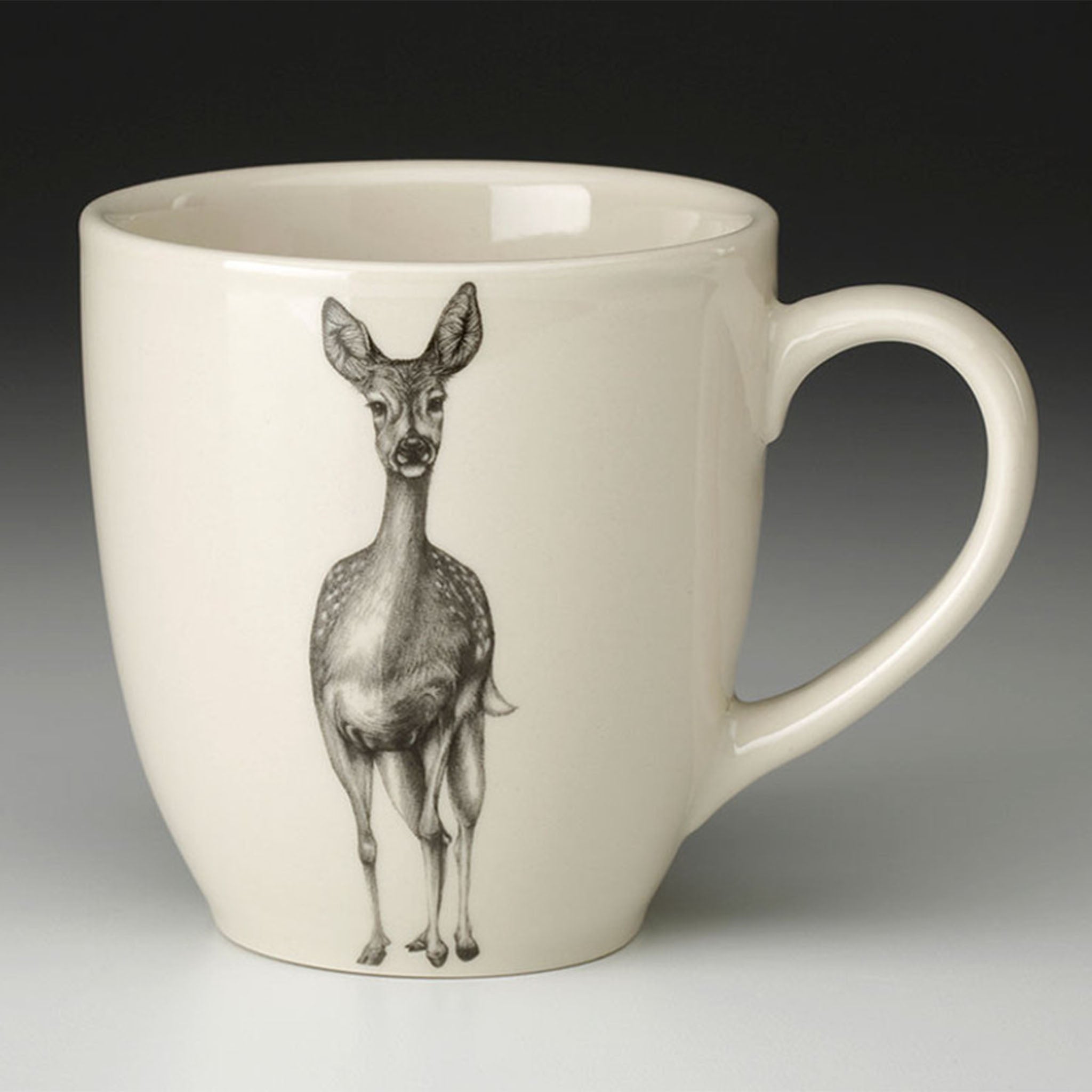 Laura Zindel Fallow Doe Mug on a grey background