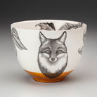 Laura Zindel Fox Small Bowl with amber band on a grey background