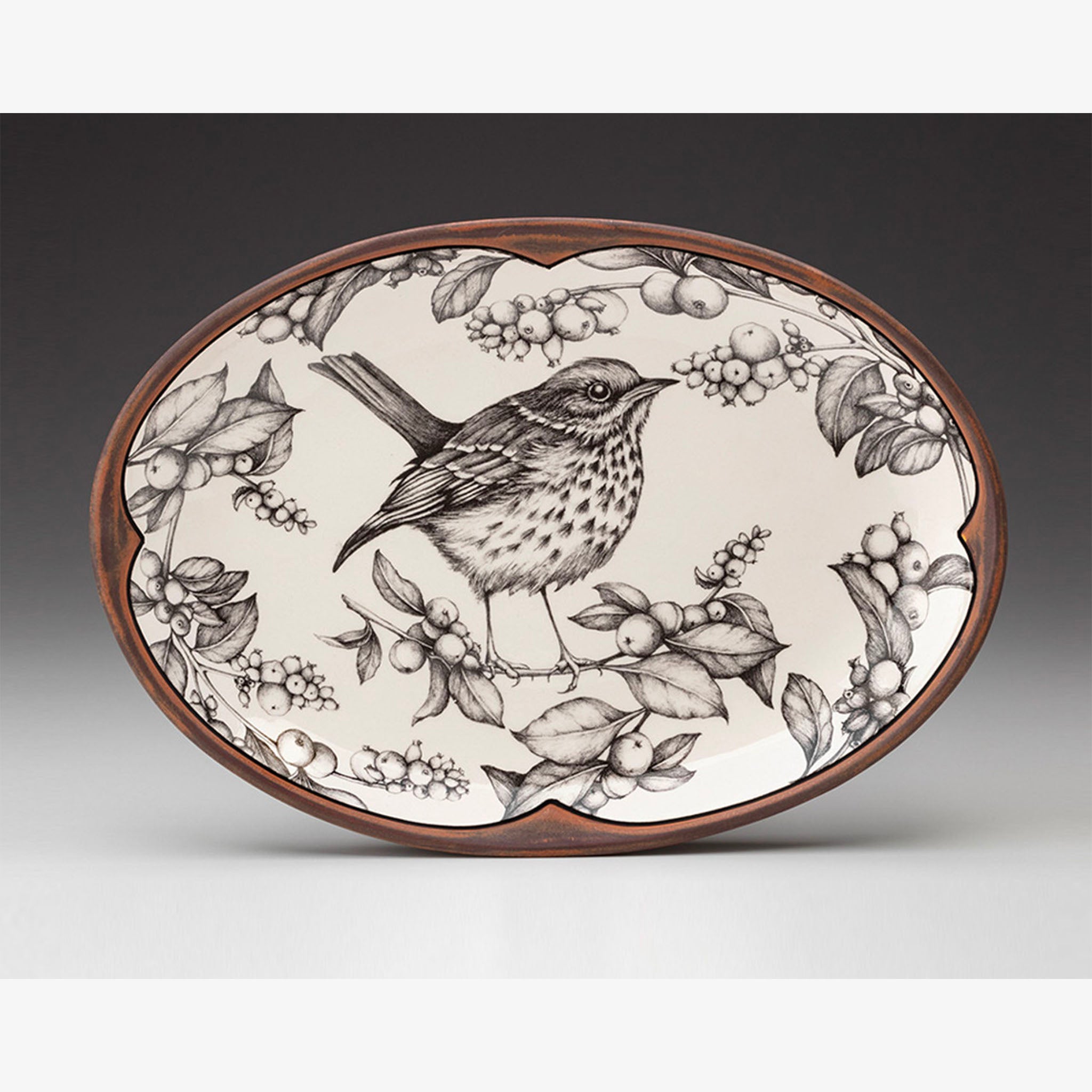 Laura Zindel Hermit Thrush Small Serving Dish