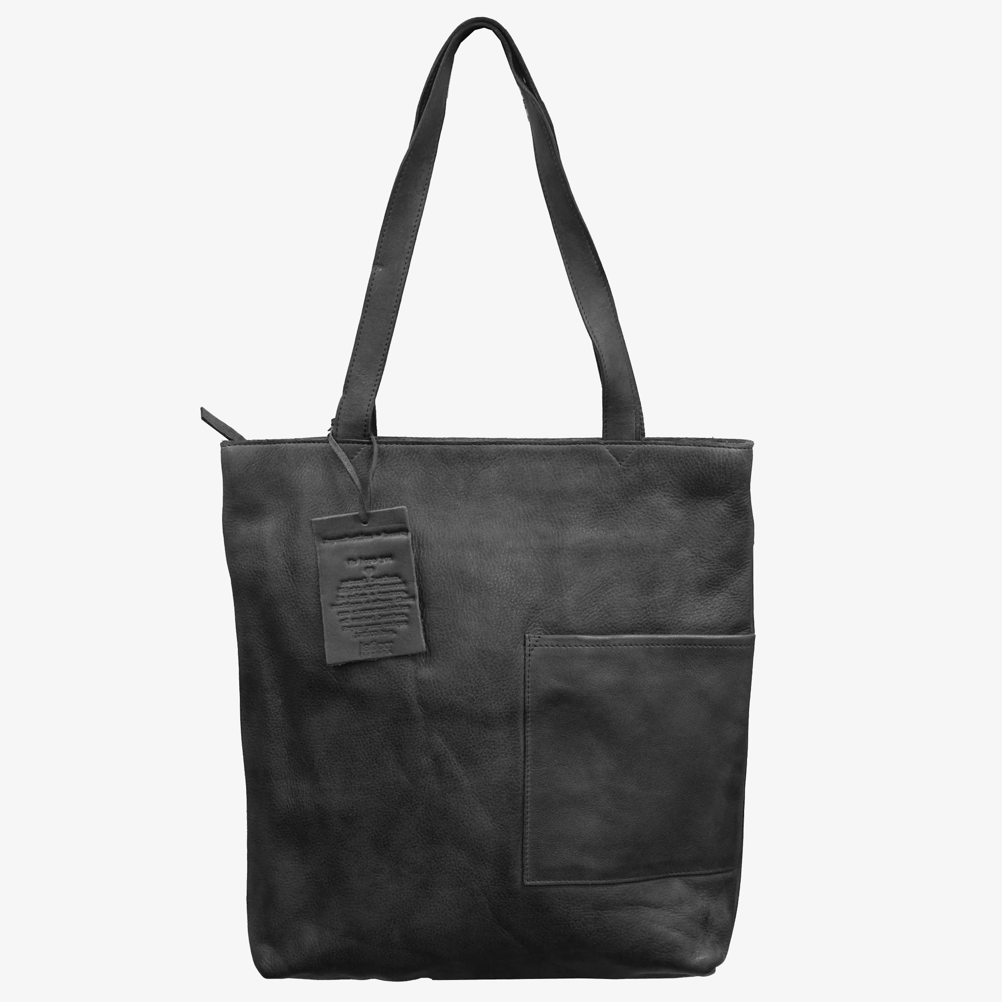 Latico Leathers Leon Tote Bag in Black on a white background