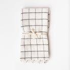 Linen Napkin Set - Charcoal Grid - Addison West 